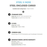 Premium Trailers 7x18ft Steel Cyclone Series V-Nose Enclosed Cargo Trailer 7X18STVTA35