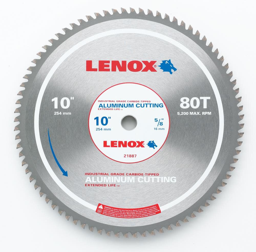 10 In. 80TPI Aluminum Circular Saw Blade 21887