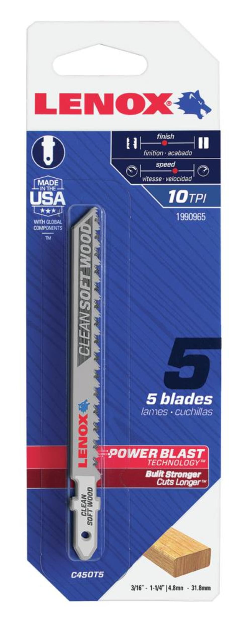 4in T shank Jigsaw Blade 5pk 1990965