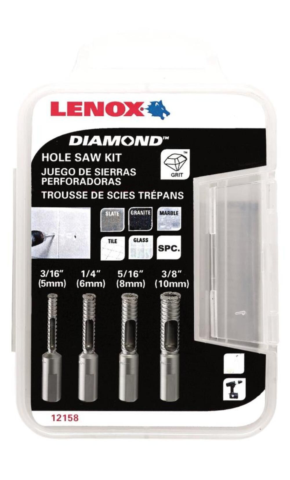 4pc Diamond Tile Hole Saw Kit 12158