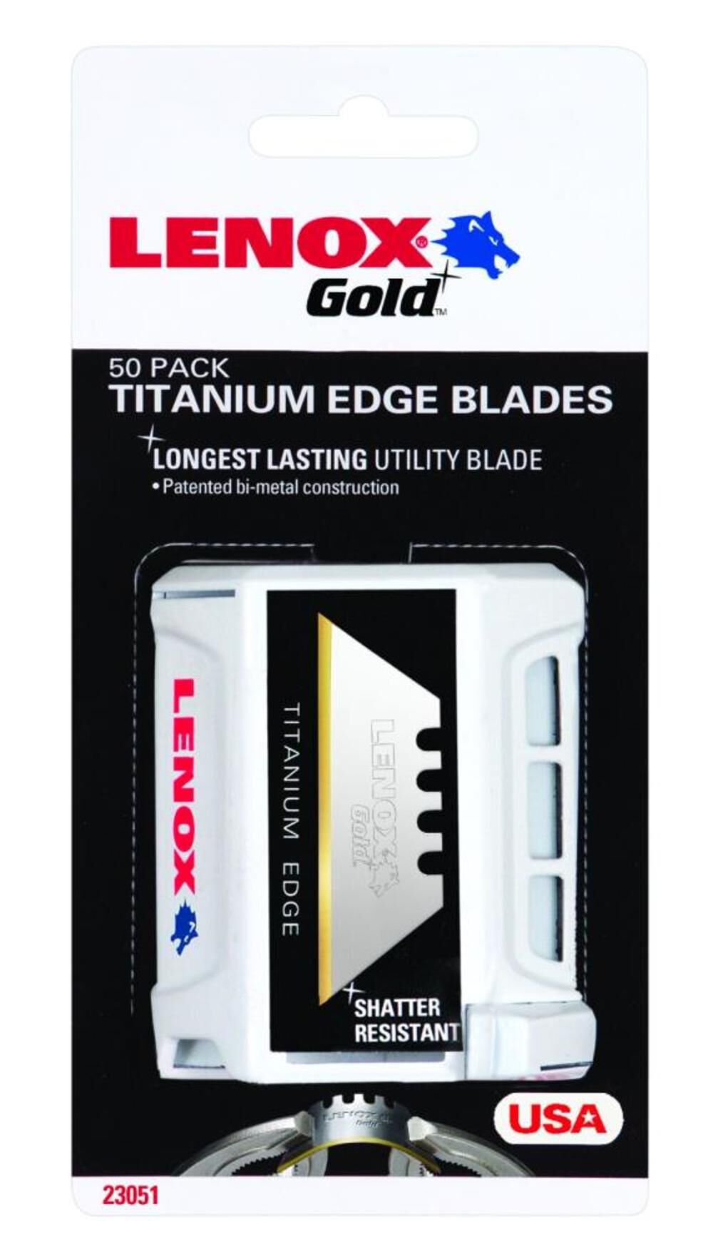 50-Pack 1.5-in Carbon Steel Straight Replacement Utility Blades 20351-GOLD50D