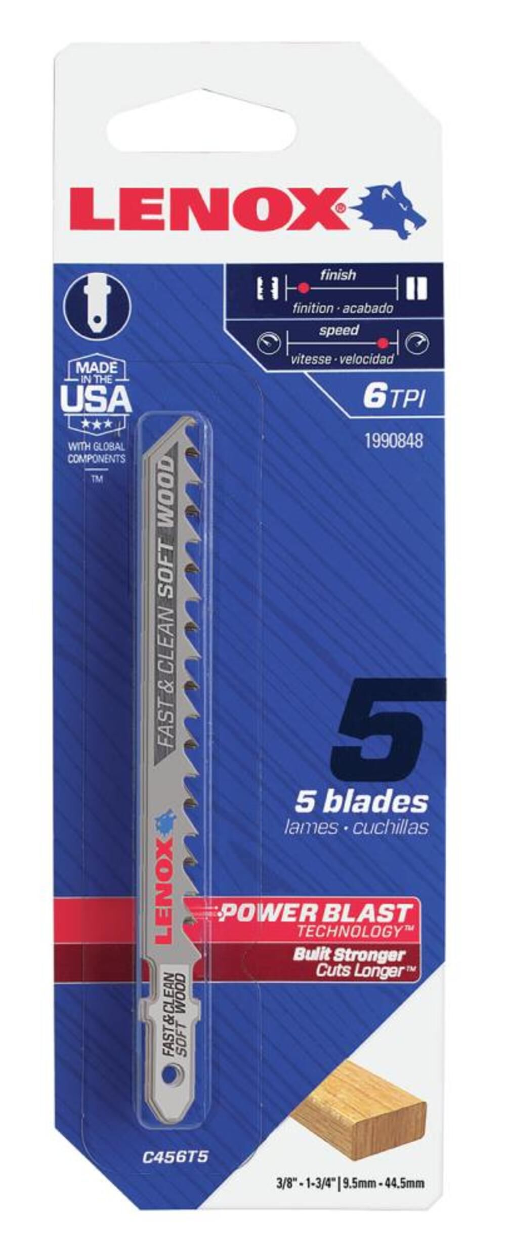 5pk 4in T shank Jigsaw Blade 1990848