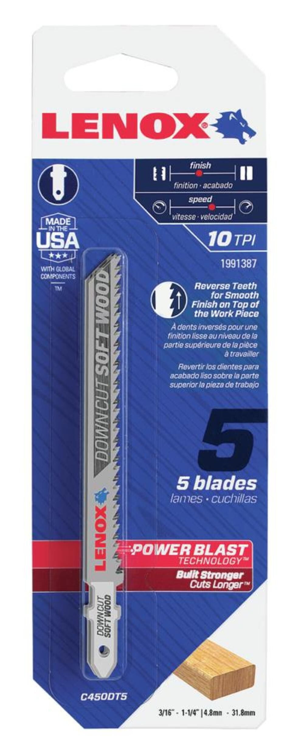 5pk 4in T shank Jigsaw Blade 1991387