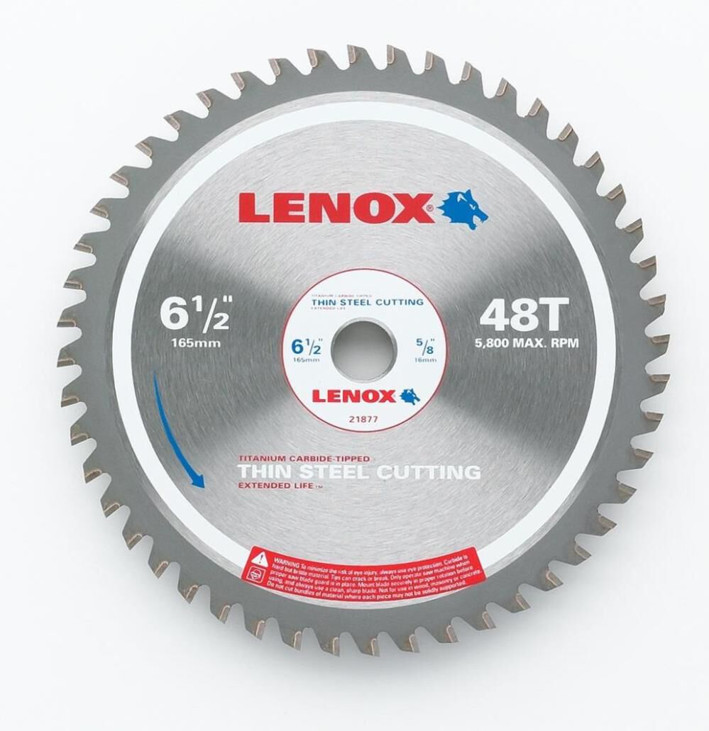 6-1/2 In. (165 mm) 48 TPI Thin Steel Cutting Circular Saw Blade 21877