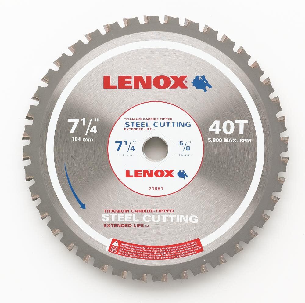 7-1/4 In. 40 TPI Carbide F/Ferrous Saw Blade 21881