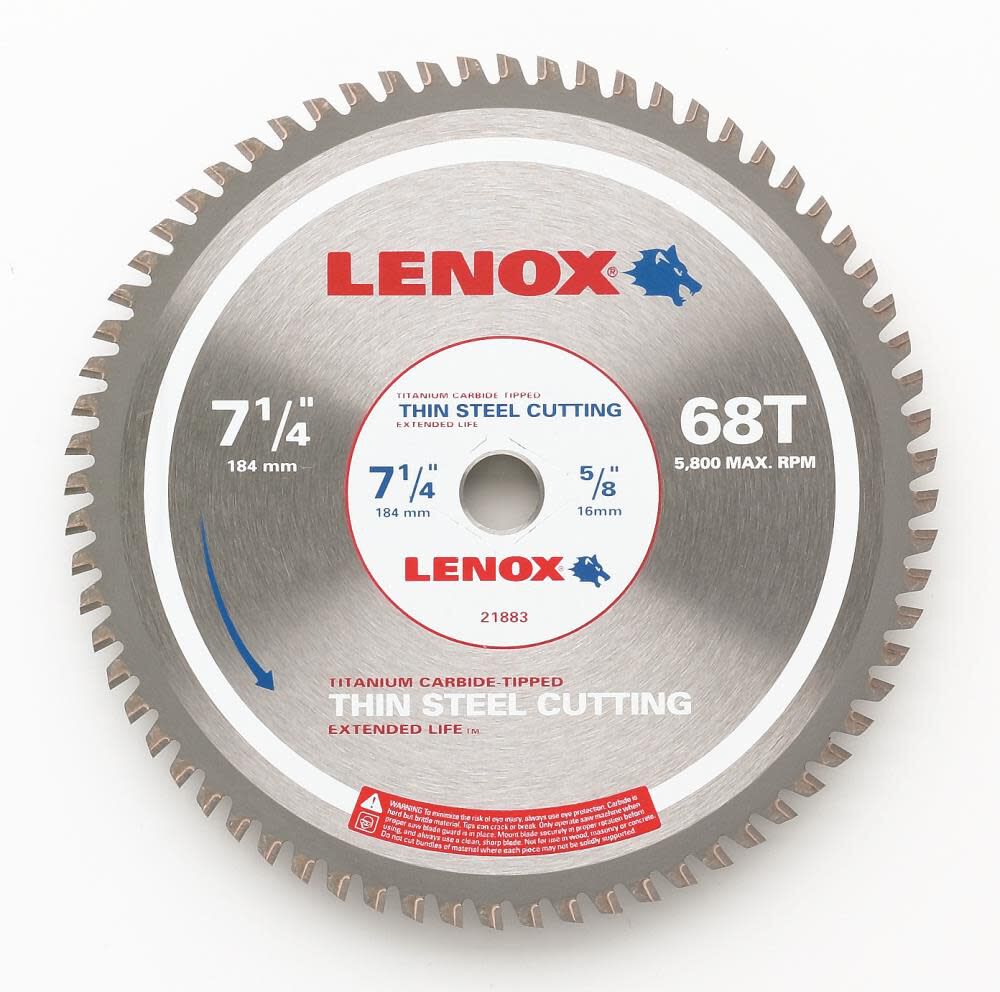 7-1/4 In. 68 TPI Carbide F/Thin Steel Saw Blade 21883