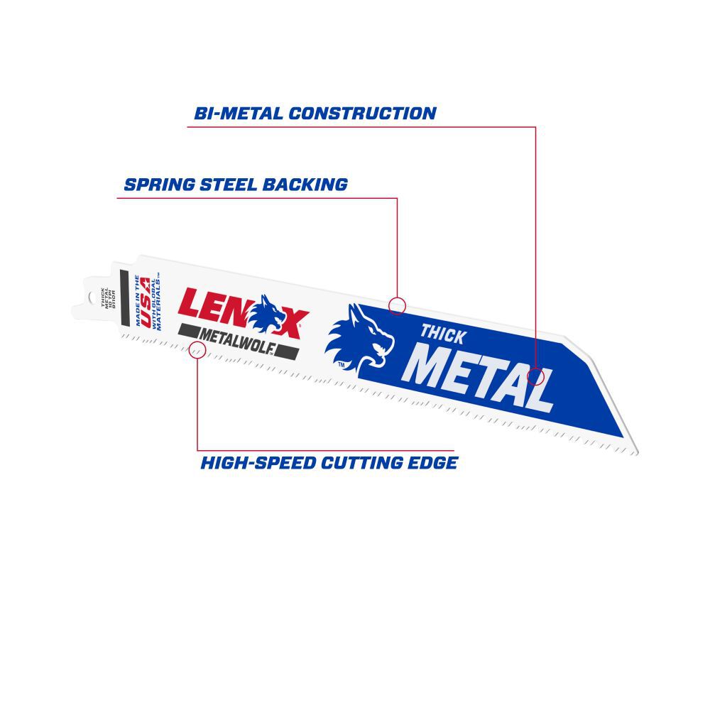 9in 10TPI METALWOLF WAVE EDGE Reciprocating Saw Blades 2pk 24905T9110R