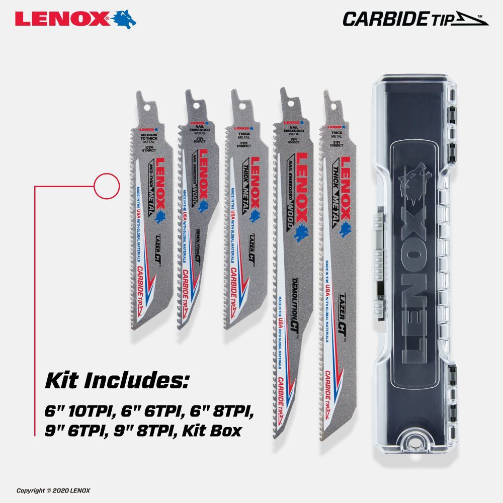 Carbide Tipped Reciprocating Kit with Case 5 Piece LXARCT5SET