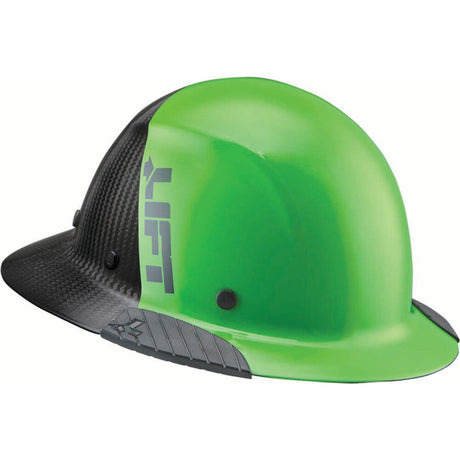 Safety DAX Fifty/50 Full Brim Hard Hat Green Carbon Fiber HDF50C-19GC