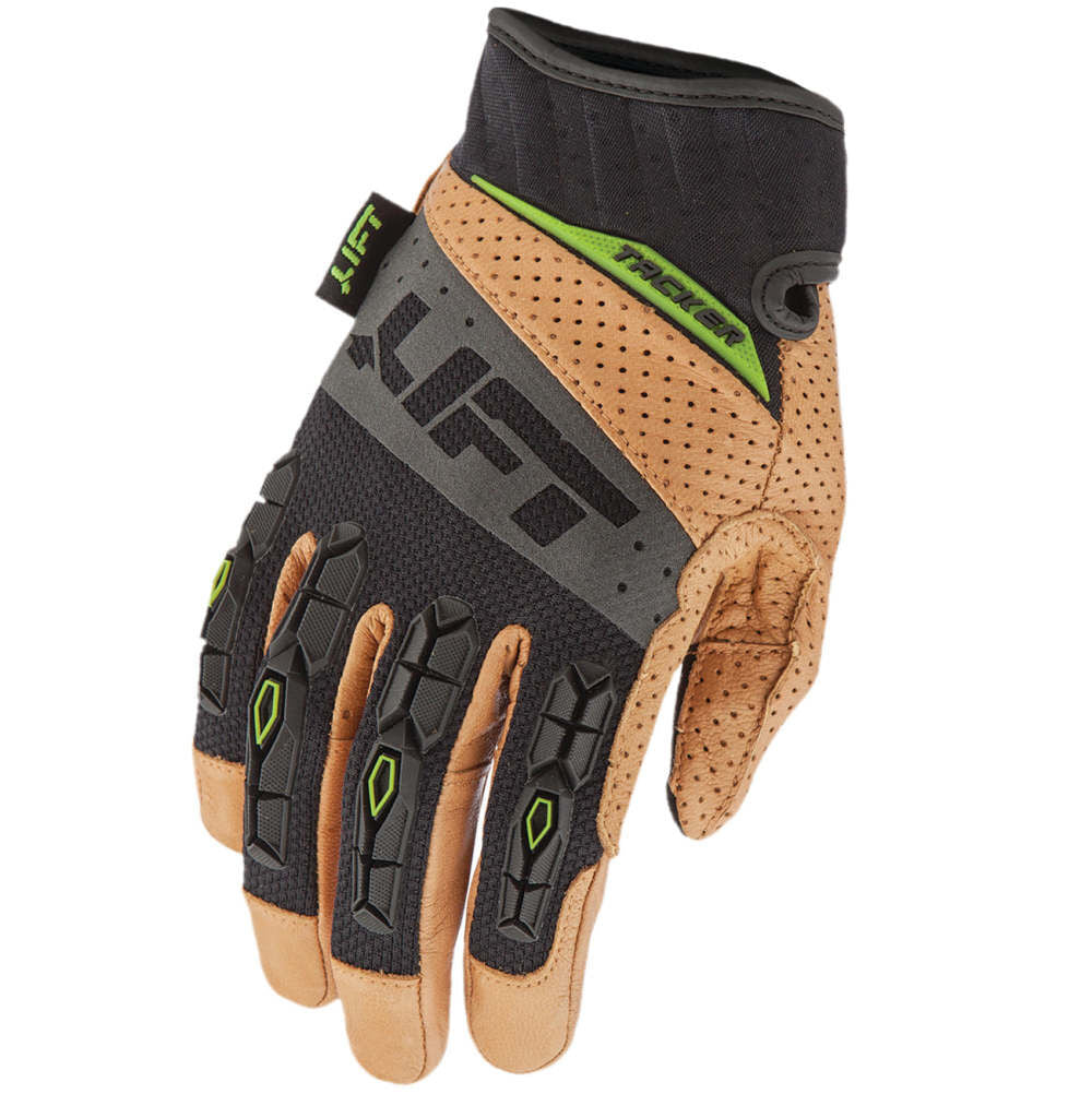 Gloves Genuine Leather Anti-Vibration Tacker 2X Brown and Black GTA-17KB2L