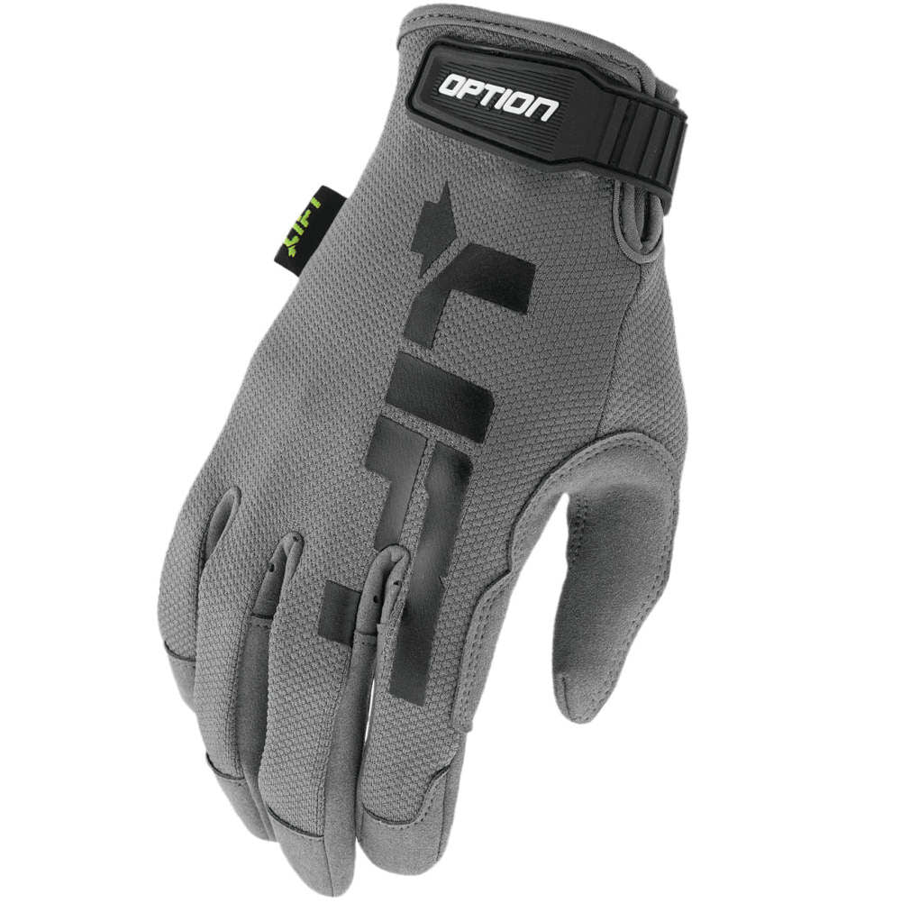 Gloves Synthetic Leather Option with Air Mesh Medium Gray GON-17YYM