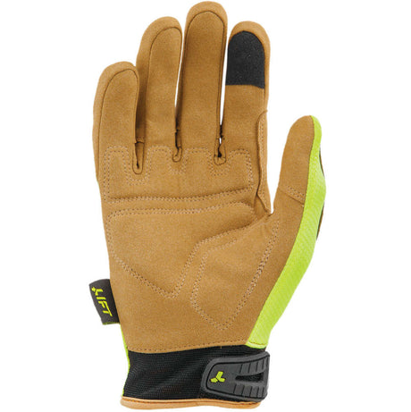 Gloves Synthetic Leather Option with Air Mesh Small Hi-Viz Yellow GON-17HVBRS