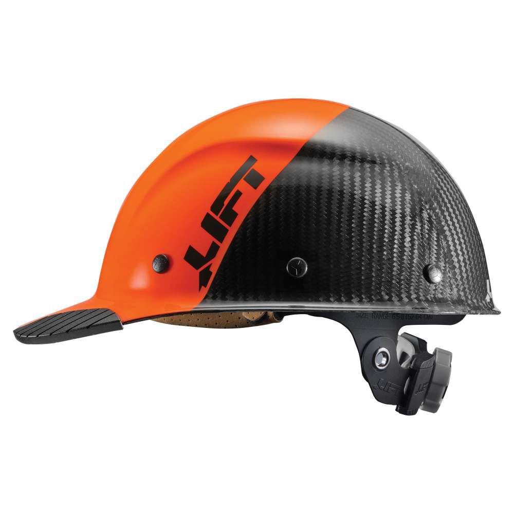 Hard Hat DAX FIFTY50 Orange/Black Carbon Fiber Cap HDC50C-19OC