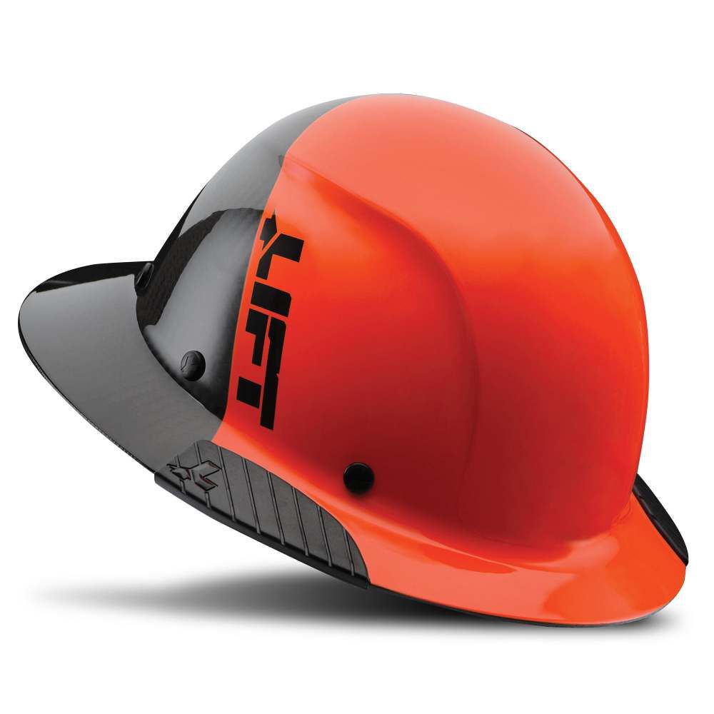 Hard Hat DAX FIFTY50 Orange/Black Carbon Full Brim HDF50C-19OC