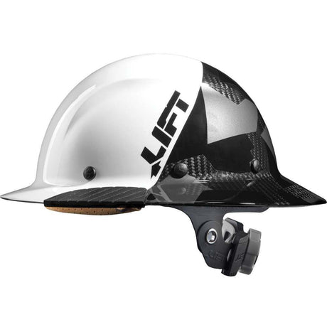 Safety Hard Hat DAX FIFTY50 White/Black Carbon Full Brim HDF50C-19WC