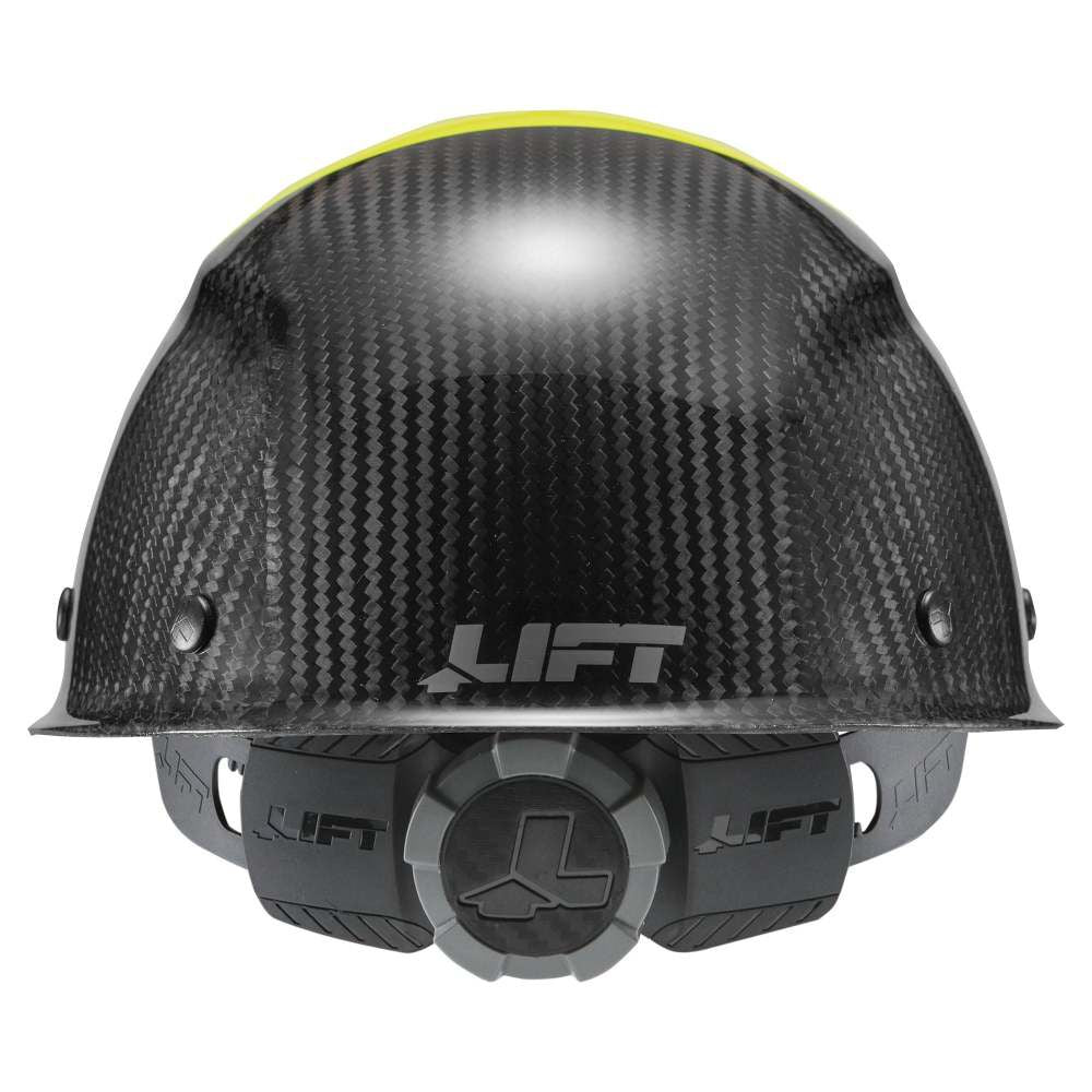 Hard Hat DAX FIFTY50 Yellow and Black Carbon Fiber Cap HDC50C-19HC