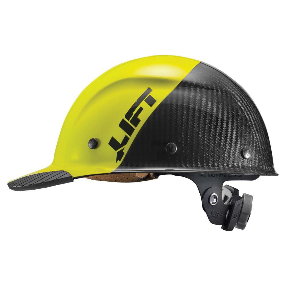 Hard Hat DAX FIFTY50 Yellow and Black Carbon Fiber Cap HDC50C-19HC