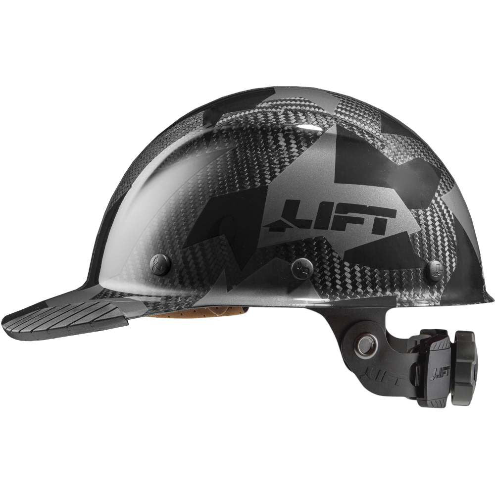 Hard Hat DAX Full Black Camo Carbon Fiber Cap Style HDCC-20CK