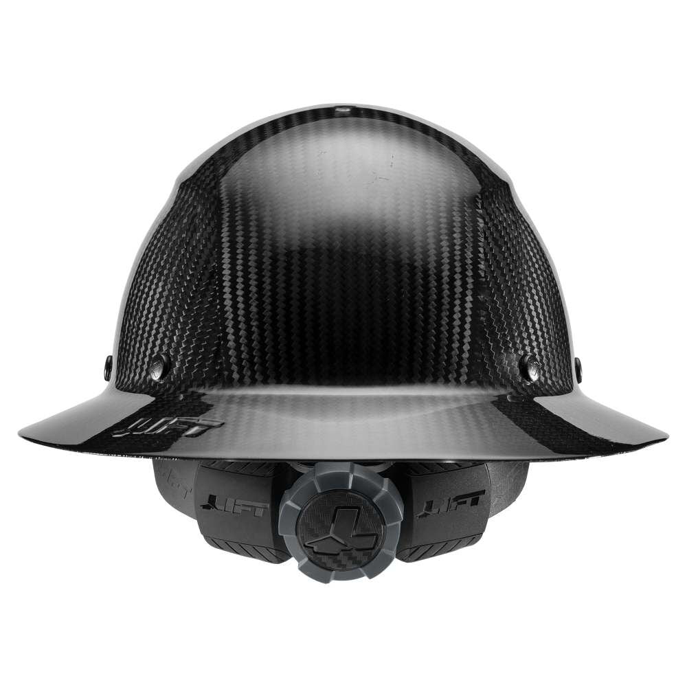 Hard Hat DAX Gloss Black Carbon Fiber Full Brim HDC-15KG