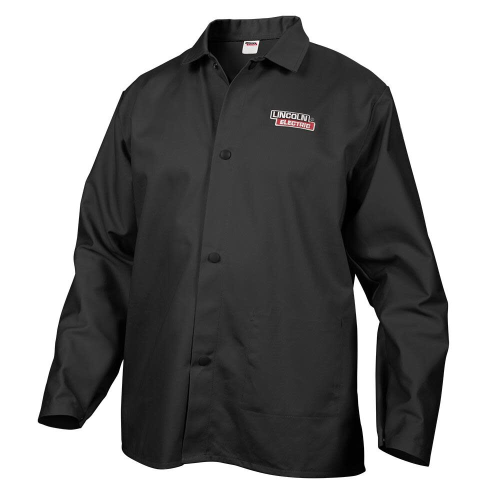 Black Welding Jacket - X-Large Size - Flame Retardant - General Use - Breathable Light Protection - Available in Black and Khaki KH808XL