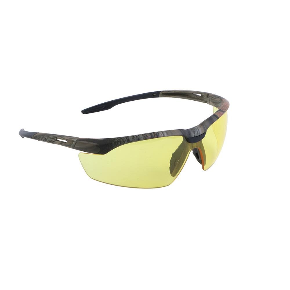 Camouflage Safety Yellow Glasses with Amber Lenses KH970