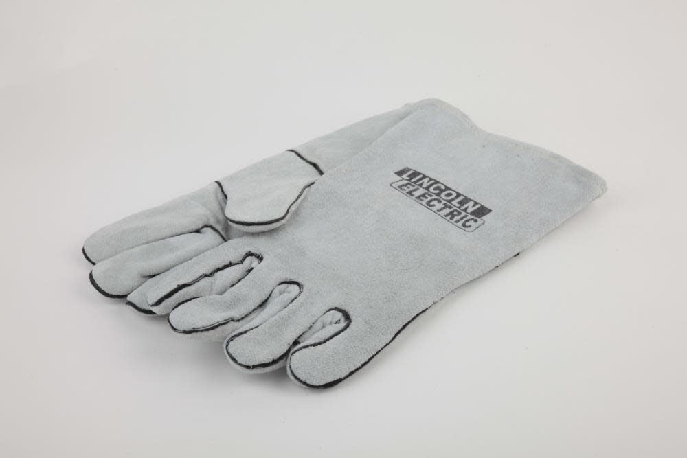 Gray X-large Welding Gloves - Split Cowhide Leather, Flame Resistant, 13 Inches, General Use KH641