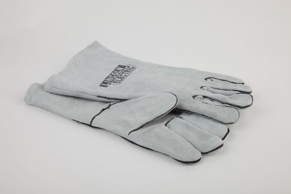 Gray X-large Welding Gloves - Split Cowhide Leather, Flame Resistant, 13 Inches, General Use KH641