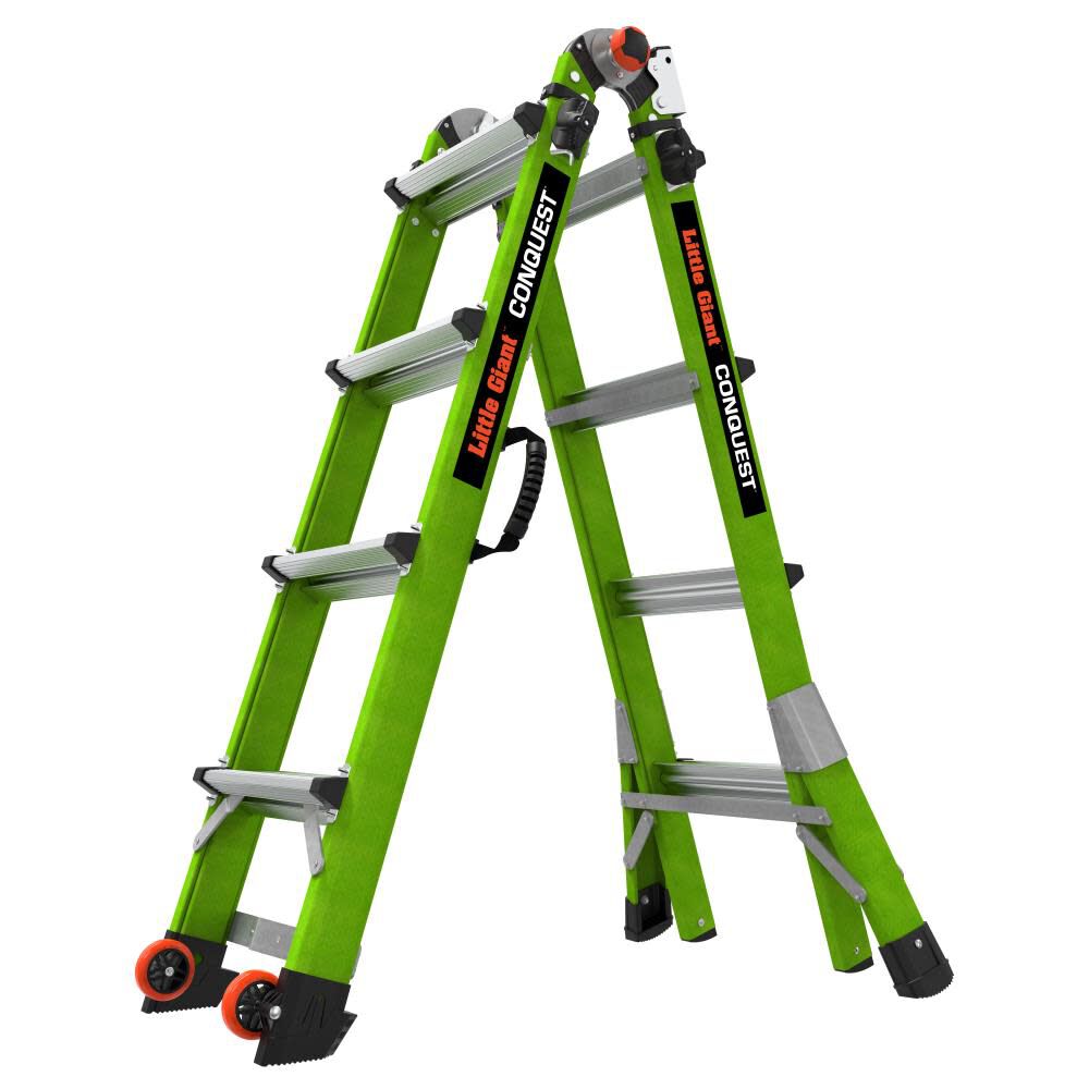 Conquest 18.1-ft Reach Type 1a- 300-lb Load Capacity Telescoping Multi-Position Ladder 17117-001