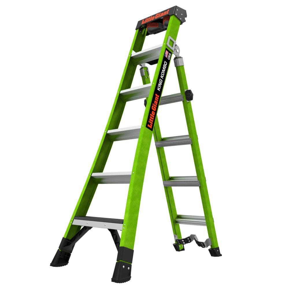 King Kombo XT 6' ANSI Type IAA 375 lb Rated Fiberglass 3-in-1 Extendable All-Access Combination Ladder 13936-071