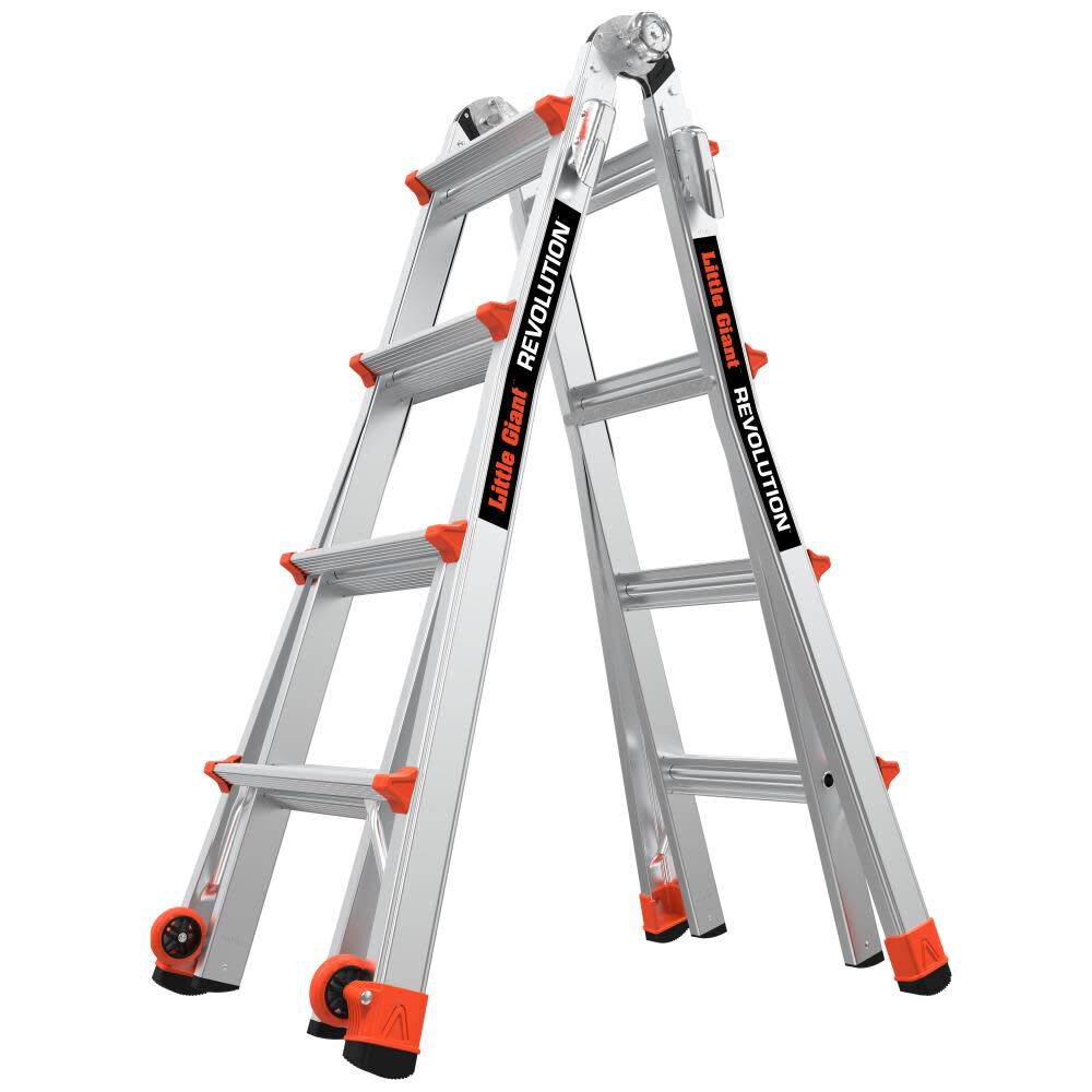 Revolution M17 Aluminum 300 lb Telescoping Type-1A Multi-Position Ladder 12017