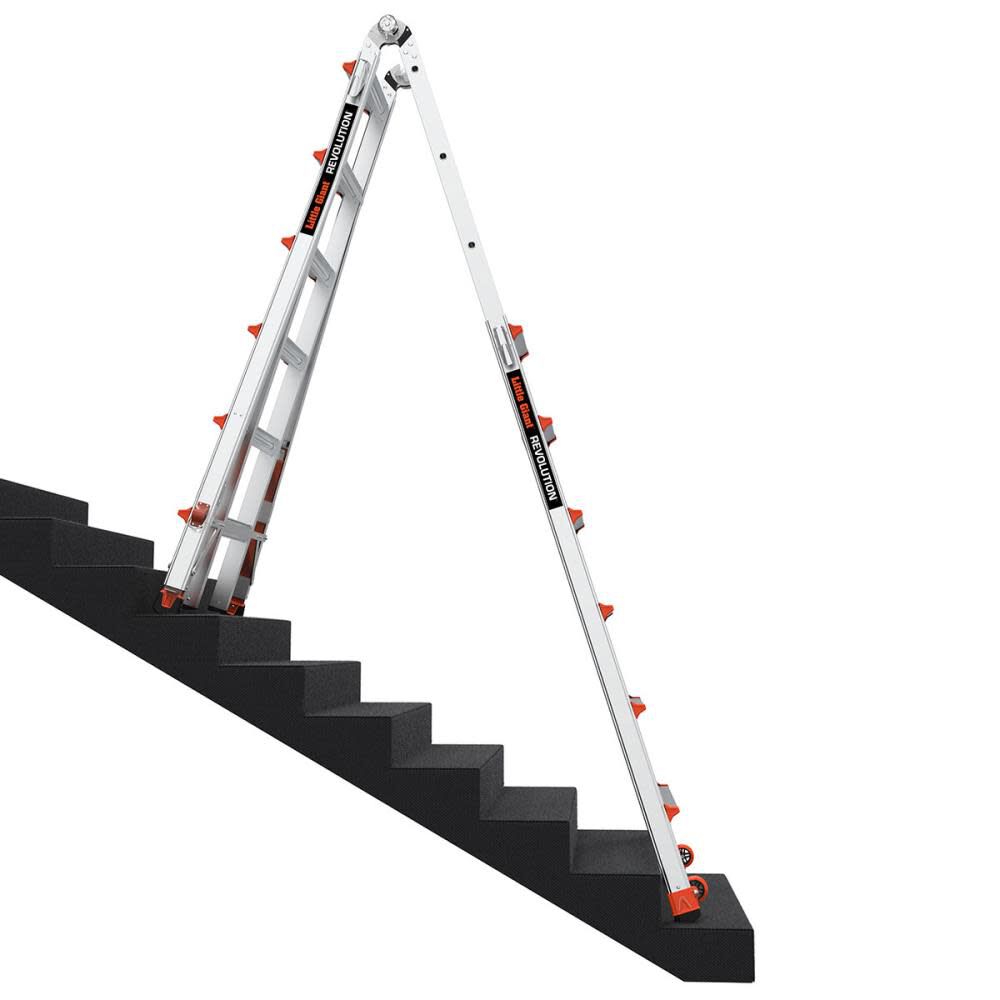 Revolution M26 Aluminum Type-1A Telescoping Multi-Position Ladder with Ratchet Leg Leveler 12026-801