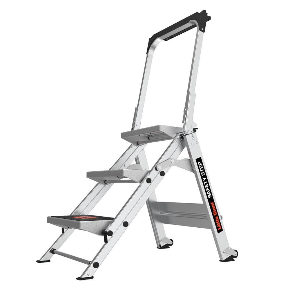 Giant Safety Safety Step M3 Aluminum Type 1A Step Stool with Handrail 10310BA