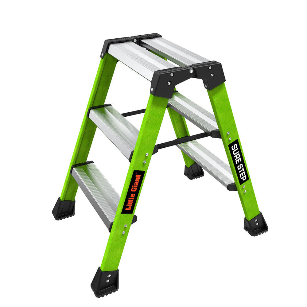 Sure Step 3-Step Model - ANSI Type 1AA - 375 lb Rated Double-Sided Fiberglass Step Stool 11953