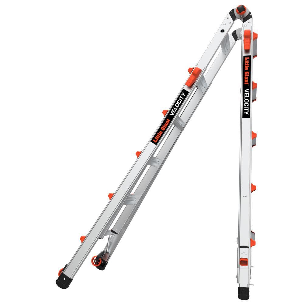 Velocity Model 22 - ANSI Type IA - 300 lb Rated Aluminum Articulated Extendable Ladder with Ratchet Levelers 15422-801