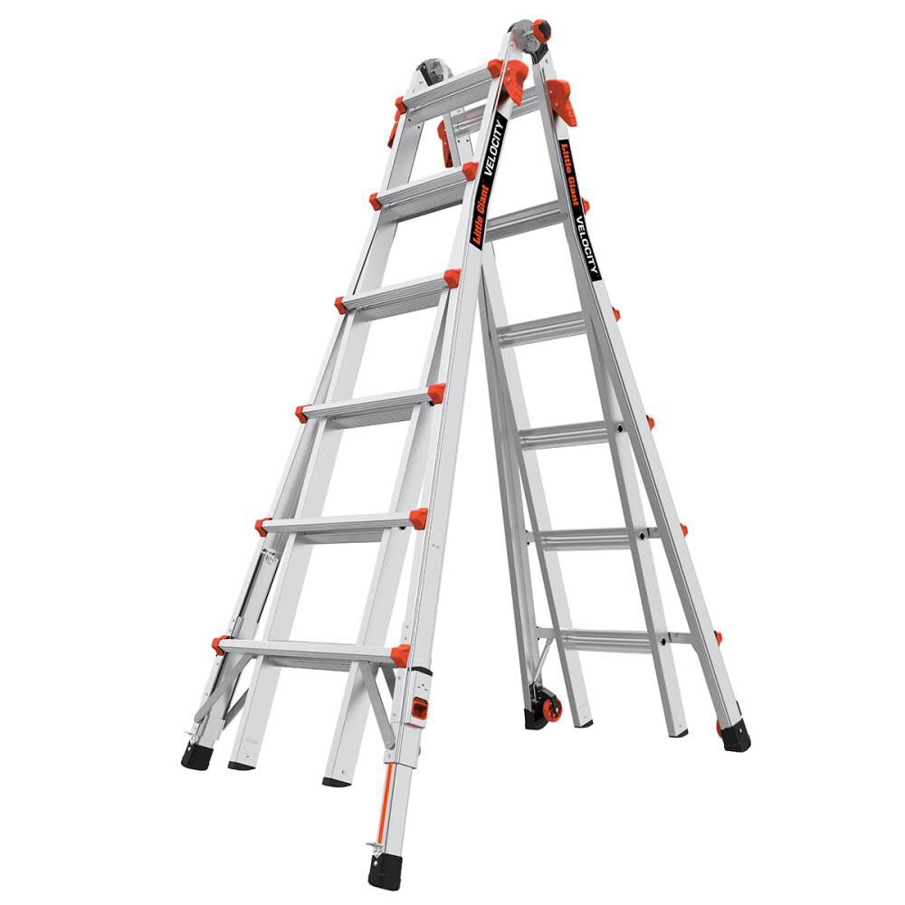 Velocity Model 26 - ANSI Type IA - 300 lb Rated Aluminum Articulated Extendable Ladder with Ratchet Levelers 15426-801