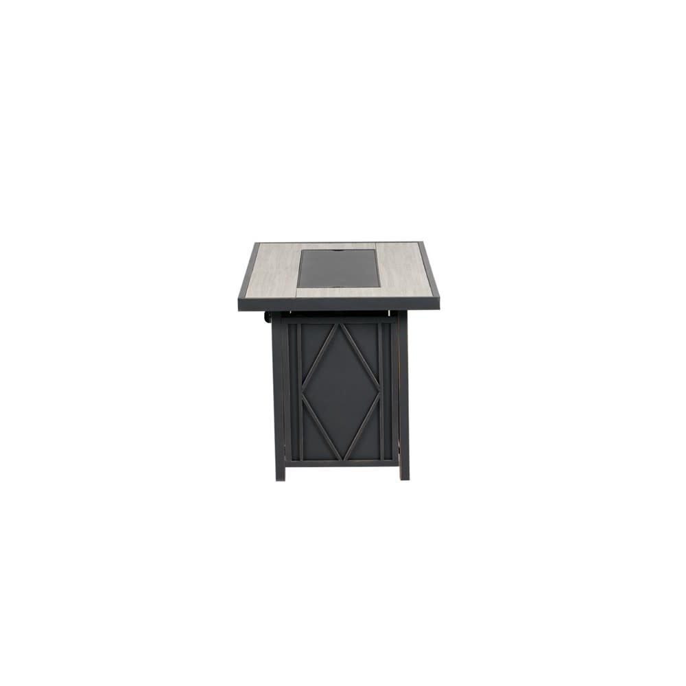 Fire Pit Table Black Steel Rectangle Propane SRGF11666