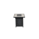 Fire Pit Table Black Steel Rectangle Propane SRGF11666