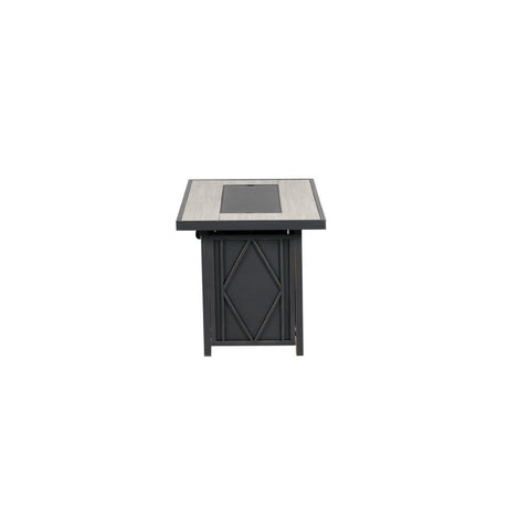 Accents Fire Pit Table Black Steel Rectangle Propane SRGF11666