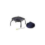 Round Wood Fire Pit Black Steel Portable SRFP481