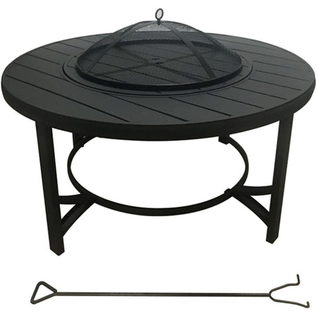 Accents Wood Fire Table 36in Black Steel Round SRFP11953B