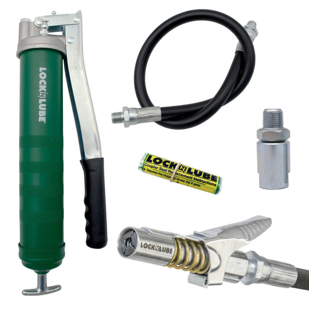 Lock N Lube Lever Grip Grease Gun 10000 PSI Heavy Duty LNL151