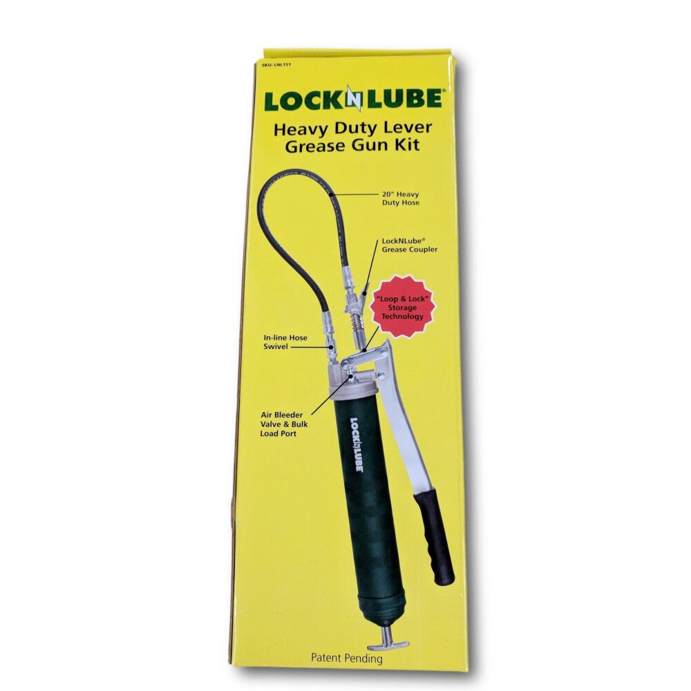 Lock N Lube Lever Grip Grease Gun 10000 PSI Heavy Duty LNL151