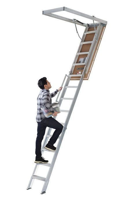 Attic Ladder Aluminum 350# 25.5 Inch x 63 Inch x 12ft AL258P