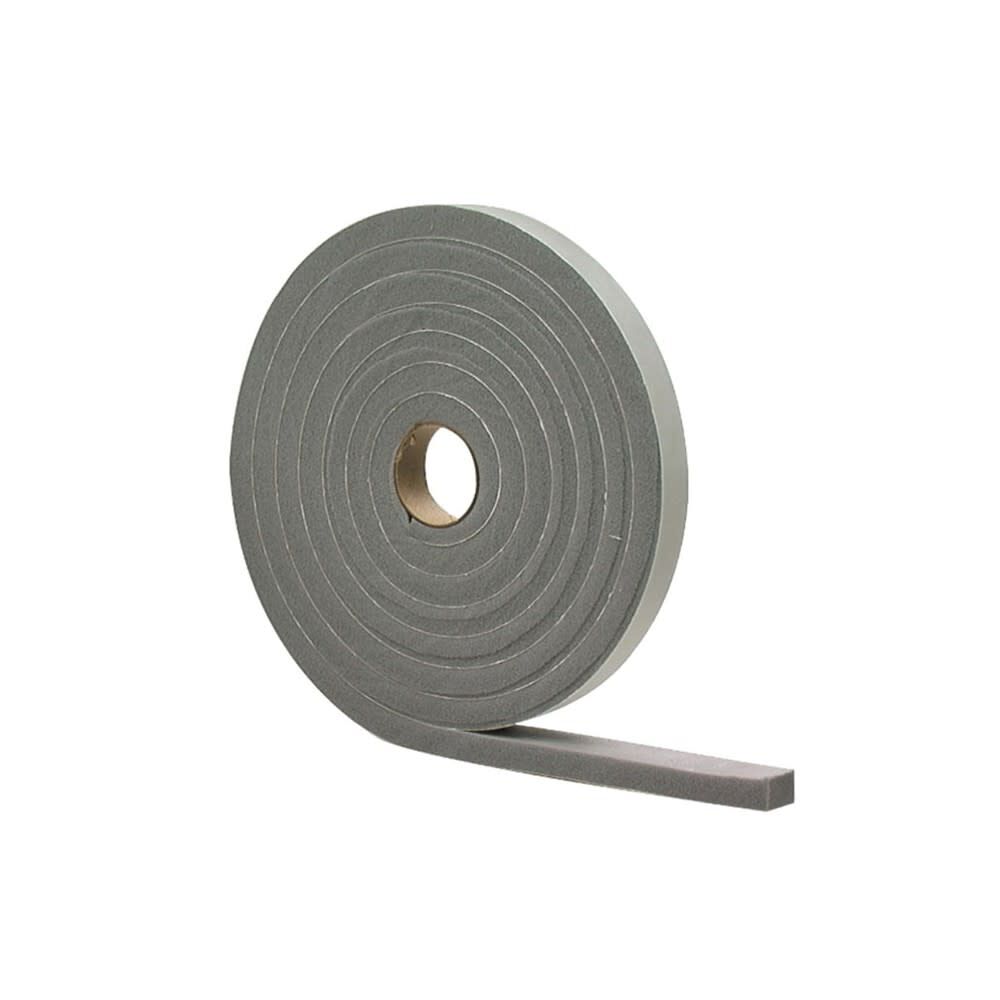 High Density Foam Weather Strip Tape Grey, 3/16in x 3/8in x 17ft 2253