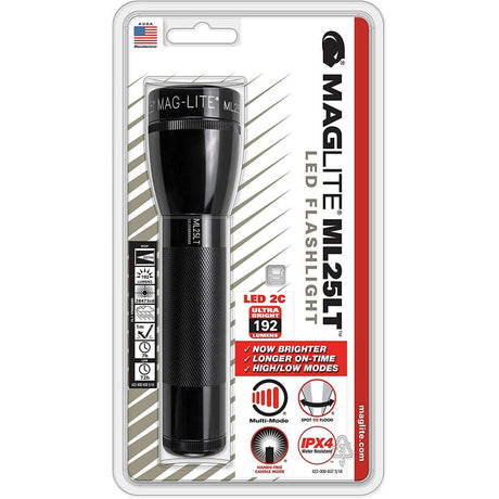 Flashlight ML25LT 192 Lumens Black LED 2 Cell C 188-000-026