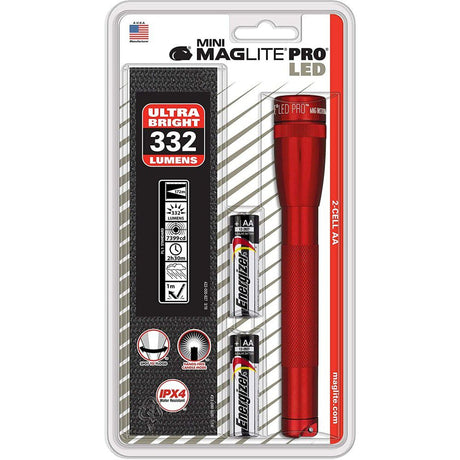 Mini Pro 332 Lumens Red Holster Pack LED Flashlight SP2P03H