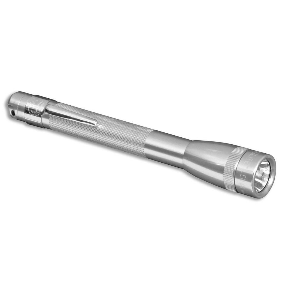 Mini Pro LED AA Battery Powered Flashlight, Silver SP32106