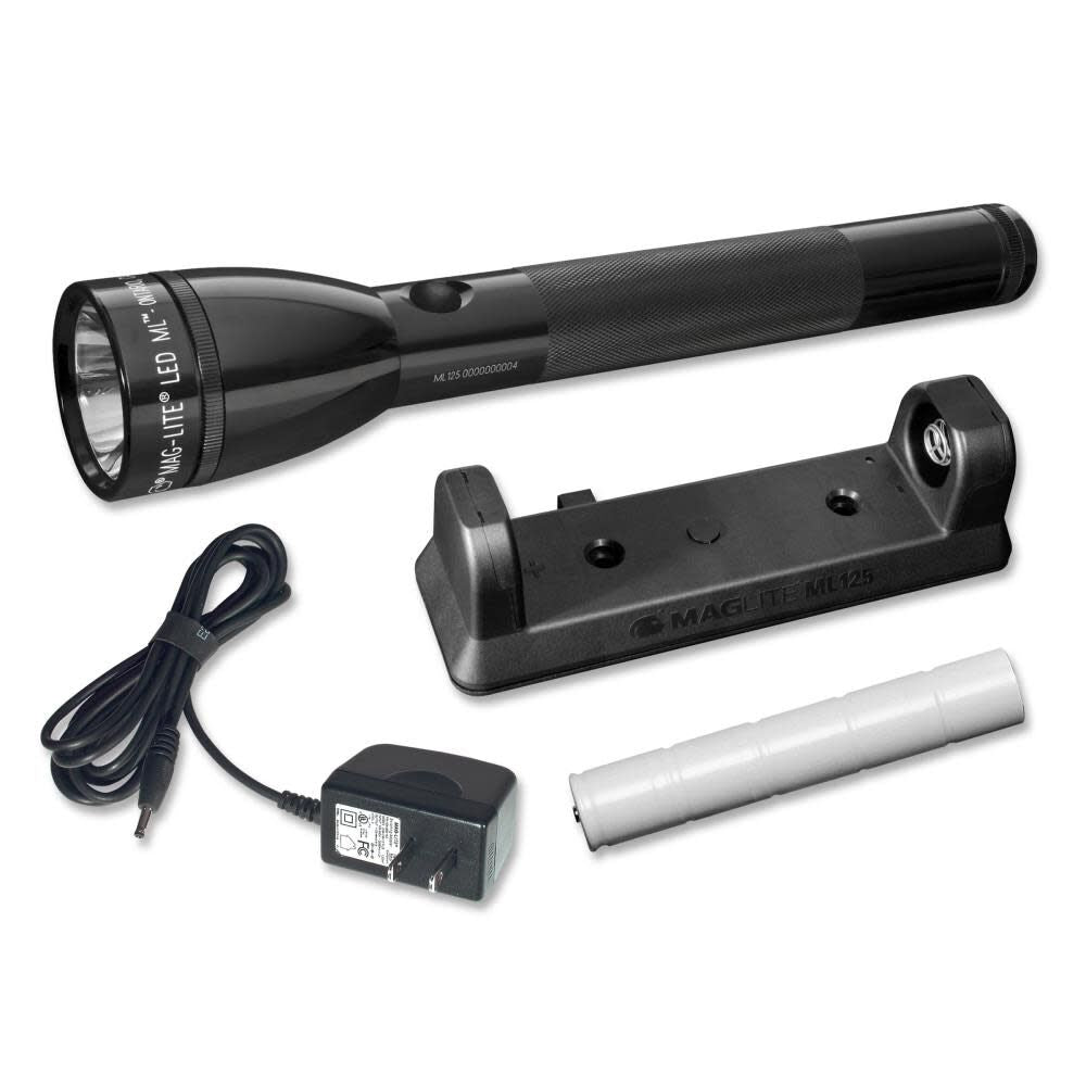 ML125 LED Rechargeable Flashlight System with 120 V Converter Black ML125-33014