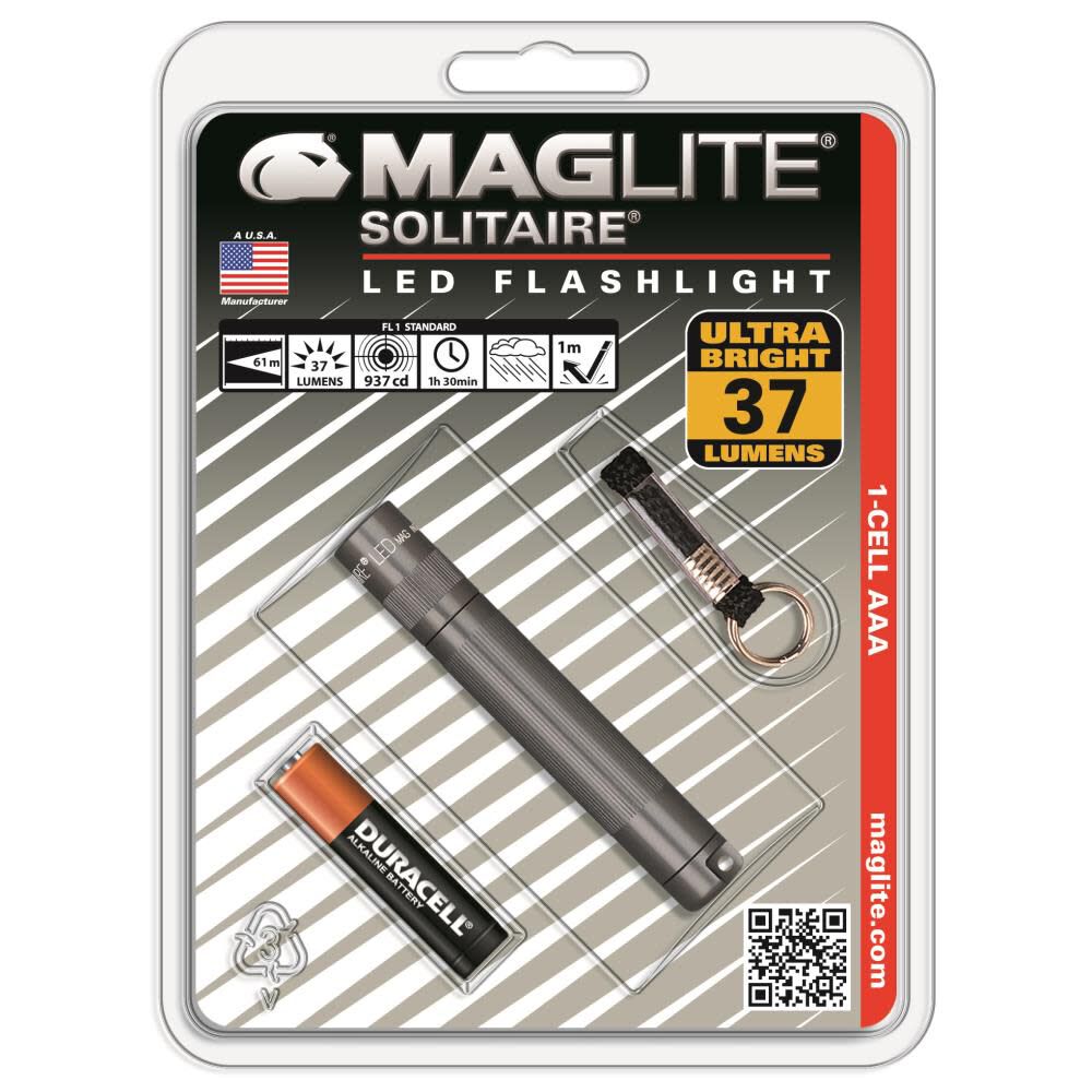 Solitaire LED 1-Cell AAA Gray Flashlight SJ3A096