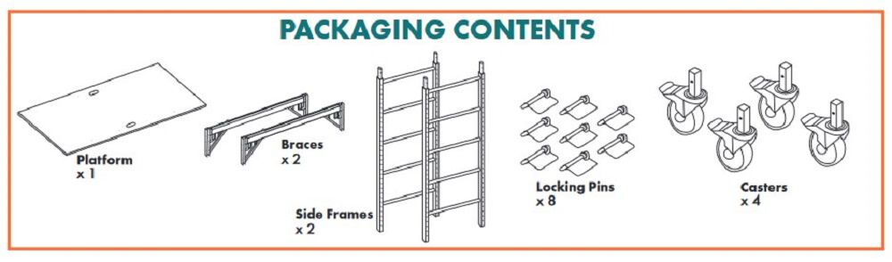 6' Stackable Bakers Scaffold with Walkboard SCF6B